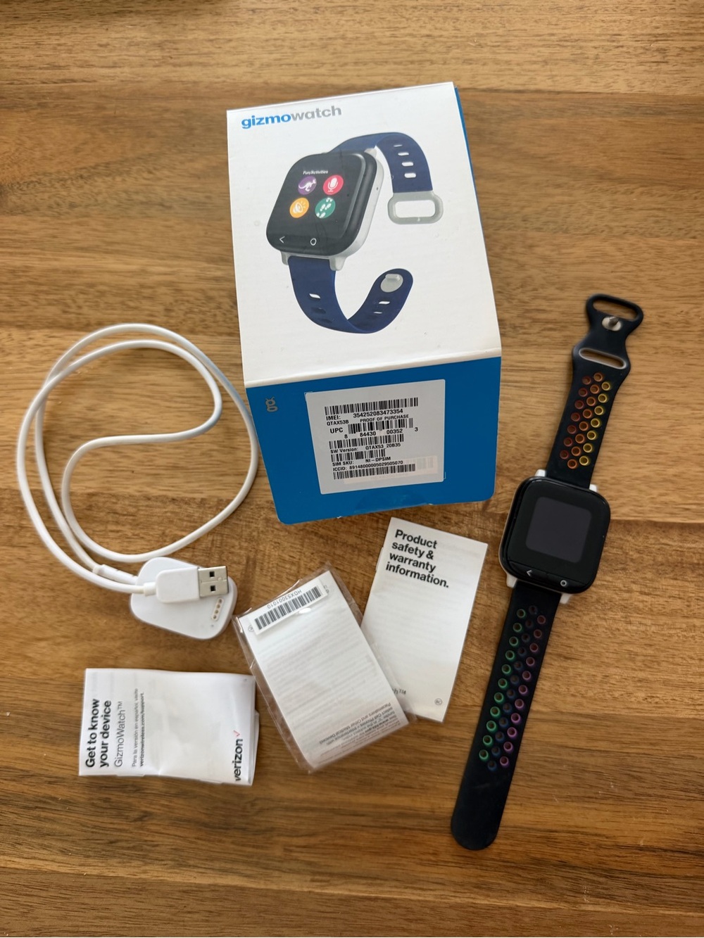 Smartwatch with Black Rainbow Sport Band